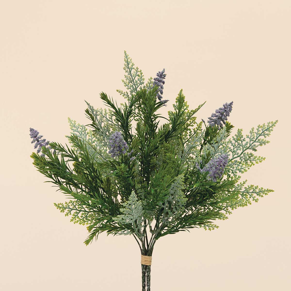 BOUQUET OF 2 ASTILBE/FERN PURPLE 7IN X 15IN TIED WITH RAFFIA - Click Image to Close